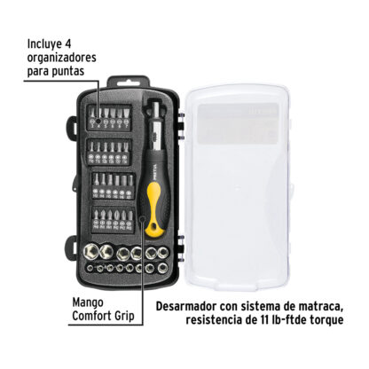 Juego de 39 herramientas para mecánico 1/4" PRETUL - Imagen 4