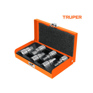 Juego de 6 dados cuadro 1/2" punta hexagonal TRUPER