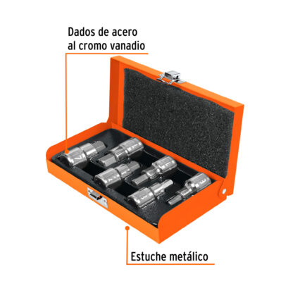 Juego de 6 dados cuadro 1/2" punta hexagonal TRUPER - Imagen 2