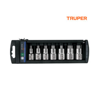 Juego de 7 dados cuadro 1/2" punta hexagonal mm TRUPER