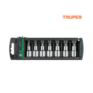 Juego de 7 dados cuadro 1/2" punta torx TRUPER