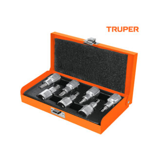 Juego de 7 dados cuadro 1/2" punta torx TRUPER
