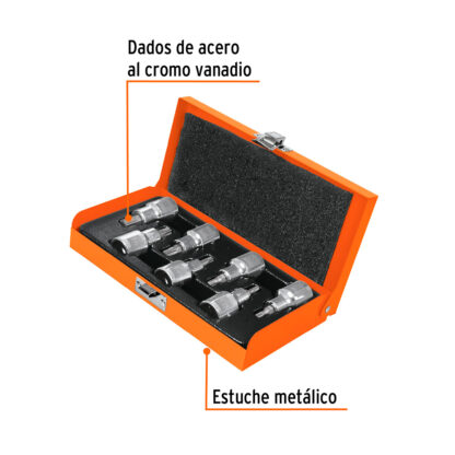 Juego de 7 dados cuadro 1/2" punta torx TRUPER - Imagen 2