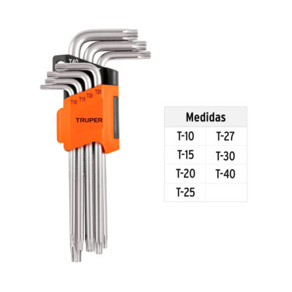 Juego de 7 llaves torx largas con organizador TRUPER - Imagen 2