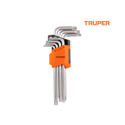 Juego de 7 llaves torx largas con organizador TRUPER