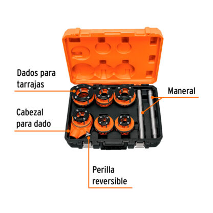 Juego de 7 tarrajas para tubo de 1/2" a 2" TRUPER - Imagen 2