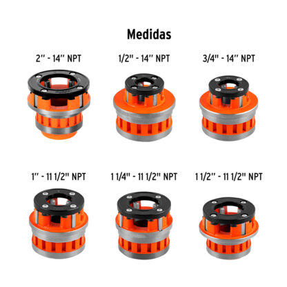 Juego de 7 tarrajas para tubo de 1/2" a 2" TRUPER - Imagen 3