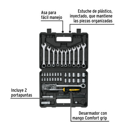 Juego de 70 herramientas para mecánico 1/4" y 3/8" PRETUL - Imagen 4