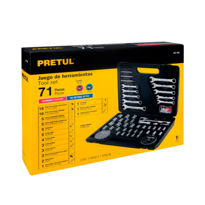 Juego de 71 herramientas para mecánico 1/4" y 3/8" PRETUL - Imagen 5