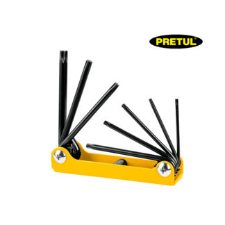 Juego de 8 llaves torx tipo navaja, cuerpo de lámina PRETUL