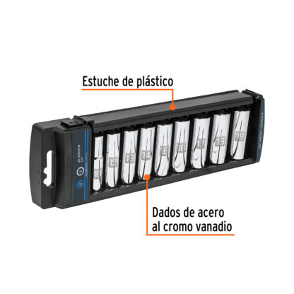 Juego de 9 dados tubulares cuadro 3/8" TRUPER - Imagen 2