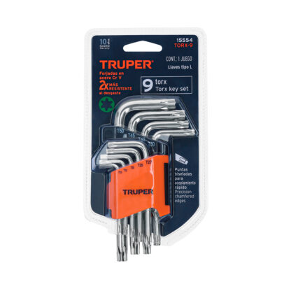 Juego de 9 llaves torx con organizador abatible TRUPER - Imagen 4