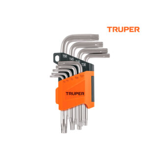 Juego de 9 llaves torx con organizador abatible TRUPER