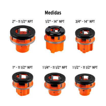 Juego de 9 tarrajas para tubo de 1/2" a 2" TRUPER - Imagen 3