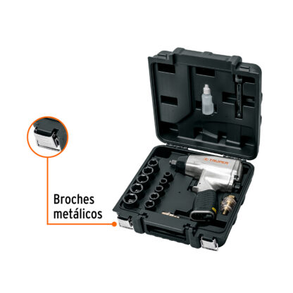 Kit de llave (pistola) de impacto 1/2" estuche plástico TRUPER - Imagen 2