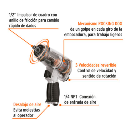 Kit de llave (pistola) de impacto 1/2" estuche plástico TRUPER - Imagen 3