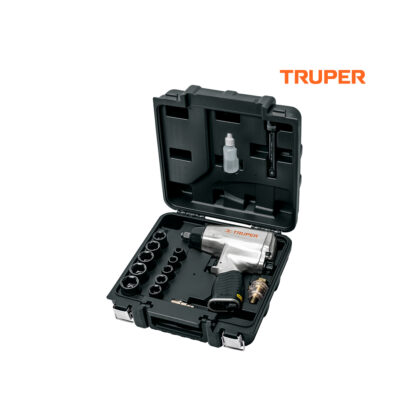 Kit de llave (pistola) de impacto 1/2" estuche plástico TRUPER