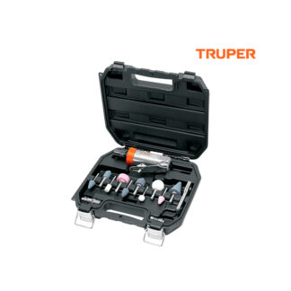 Kit de mini rectificador 1/4" y accesorios con estuche plástico TRUPER