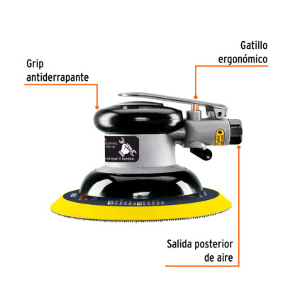 Lijadora orbital neumática industrial 6" TRUPER - Imagen 2
