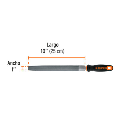 Lima media caña bastarda 10" con mango Comfort Grip TRUPER - Imagen 2