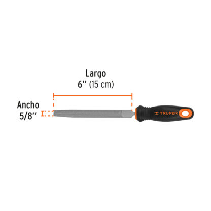 Lima media caña bastarda 6" con mango Comfort Grip TRUPER - Imagen 2