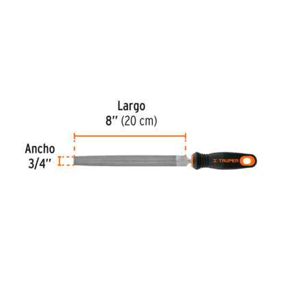 Lima media caña bastarda 8" con mango Comfort Grip TRUPER - Imagen 2