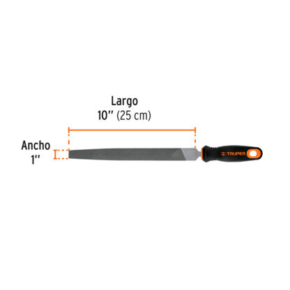 Lima plana bastarda 10" con mango Comfort Grip TRUPER - Imagen 2