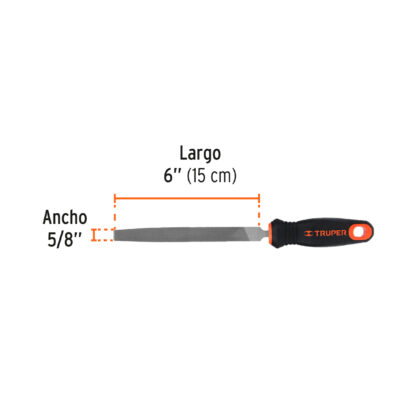 Lima plana bastarda 6" con mango Comfort Grip TRUPER - Imagen 2