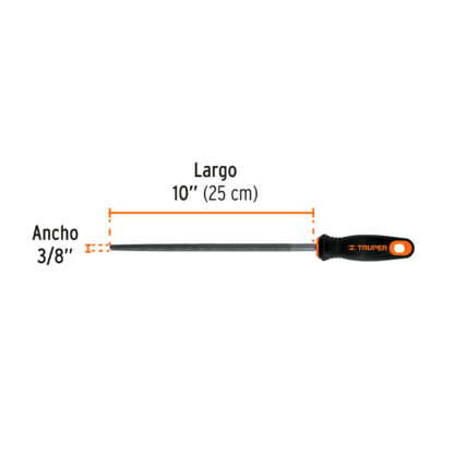 Lima redonda bastarda 10" con mango Comfort Grip TRUPER - Imagen 2