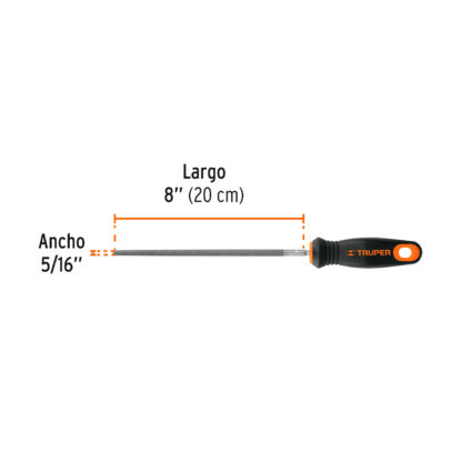 Lima redonda bastarda 8" con mango Comfort Grip TRUPER - Imagen 2