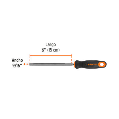 Lima triángulo pesado 6", 34 dpp con mango Comfort Grip TRUPER - Imagen 2