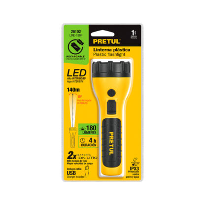 Linterna plástica LED 180 lm recargable PRETUL - Imagen 5