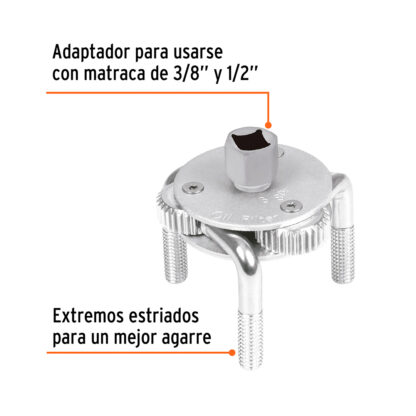 Llave de 3 puntos para filtro de aceite TRUPER - Imagen 2