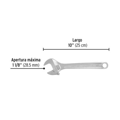 Llave francesa 10" cromada PRETUL - Imagen 2