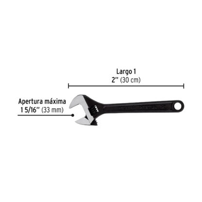 Llave francesa 12" fosfatada PRETUL - Imagen 2