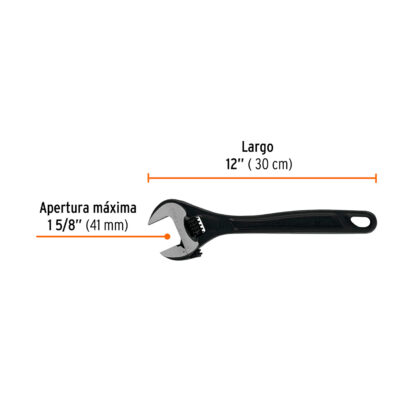 Llave francesa 12" profesional fosfatada TRUPER - Imagen 2