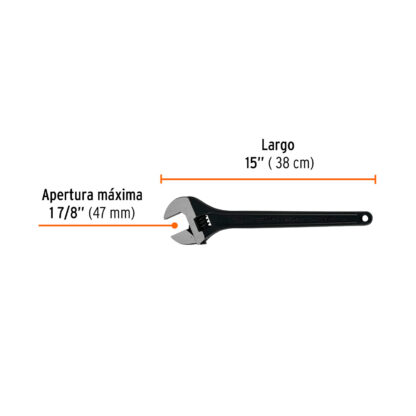 Llave francesa 15" profesional fosfatada TRUPER - Imagen 2