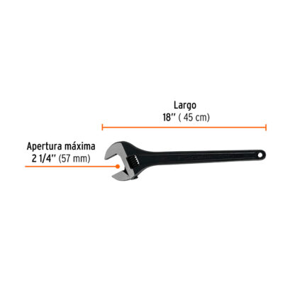 Llave francesa 18" profesional fosfatada TRUPER - Imagen 2