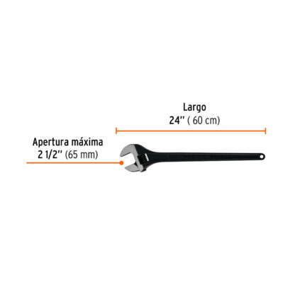 Llave francesa 24" profesional fosfatada TRUPER - Imagen 2