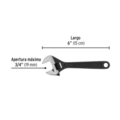 Llave francesa 6" fosfatada PRETUL - Imagen 2