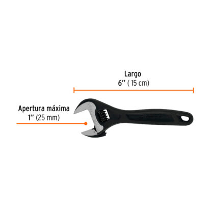 Llave francesa 6" profesional fosfatada TRUPER - Imagen 2