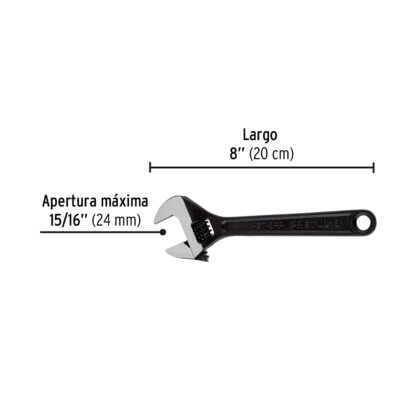 Llave francesa 8" fosfatada PRETUL - Imagen 2