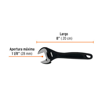 Llave francesa 8" profesional fosfatada TRUPER - Imagen 2