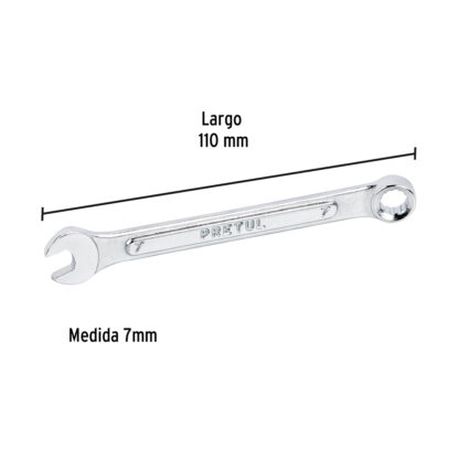 Llave mixta 7 mm x 110 mm PRETUL - Imagen 2
