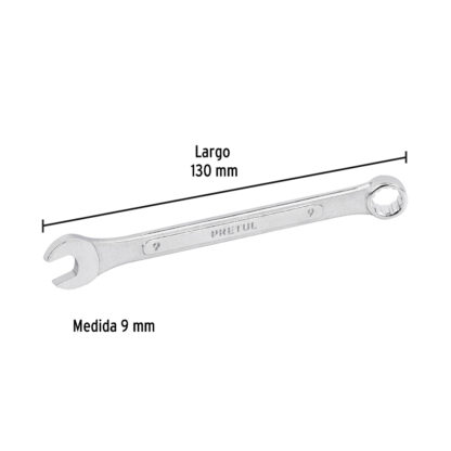 Llave mixta 9 mm x 130 mm PRETUL - Imagen 2