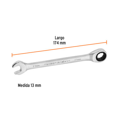 Llave mixta con ratchet 13 mm x 174 mm TRUPER - Imagen 2