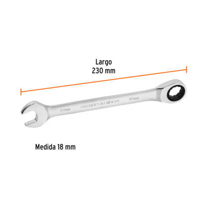 Llave mixta con ratchet 18 mm x 230 mm TRUPER - Imagen 3
