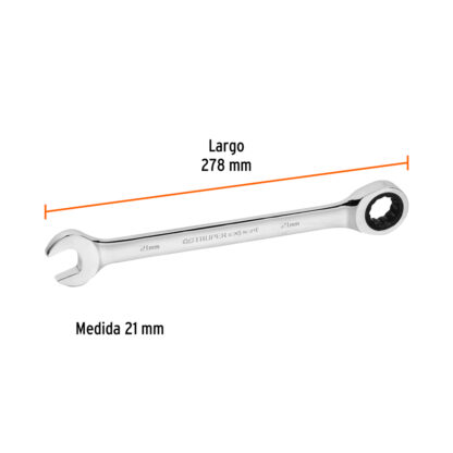 Llave mixta con ratchet 21 mm x 278 mm TRUPER - Imagen 2