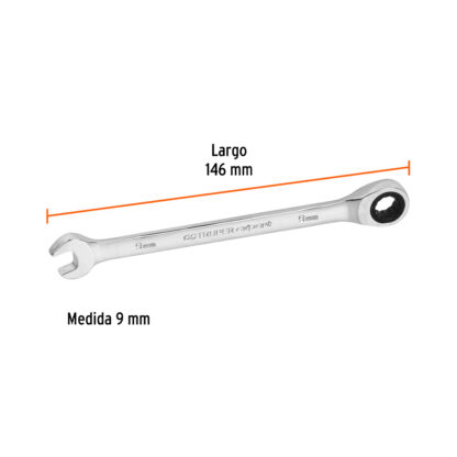 Llave mixta con ratchet 9 mm x 146 mm TRUPER - Imagen 2