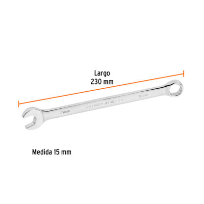 Llave mixta extralarga 15 mm x 230 mm TRUPER - Imagen 2